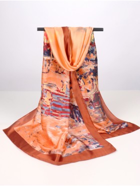 Oil Painting Design Fashion Silk Scarf